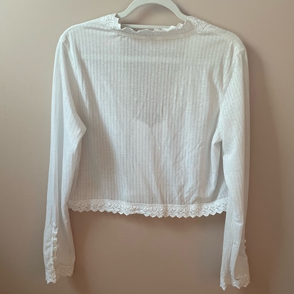 Free People Lace Button Down Long Sleeve - Picture 2 of 4